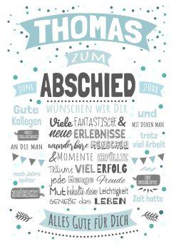 Meilensteintafel Geschenk Zum Abschied Kollegen Personalisiert Arbeitskollegen Chalkboard White