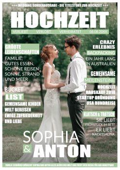 Hochzeitszeitung Geschenk Hochzeit Magazin Personalisiert Wedding No 1