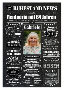 Meilensteintafel Chalkboard Ruhestand Rente Geschenk Zeitung Personalisiert Kreidetafel Abschiedsgeschenk Frau