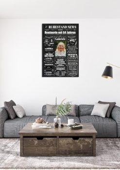 Meilensteintafel Chalkboard Ruhestand Rente Geschenk Zeitung Personalisiert Kreidetafel Abschiedsgeschenk Frau Mann3
