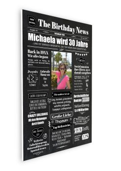 Meilensteintafel Geburtstags Zeitung 20. 30. 40. 50. 60. 70. 80. Geburtstag Geschenk Chalkboard Kreidetafel Personalisiert Zeitmaschine V2 Frau05