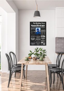 Meilensteintafel Geburtstags Zeitung 20. 30. 40. 50. 60. 70. 80. Geburtstag Geschenk Chalkboard Kreidetafel Personalisiert Zeitmaschine V2 Mann2