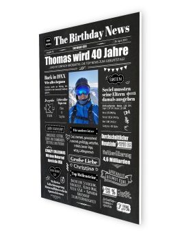 Meilensteintafel Geburtstags Zeitung 20. 30. 40. 50. 60. 70. 80. Geburtstag Geschenk Chalkboard Kreidetafel Personalisiert Zeitmaschine V2 Mann4