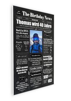 Meilensteintafel Geburtstags Zeitung 20. 30. 40. 50. 60. 70. 80. Geburtstag Geschenk Chalkboard Kreidetafel Personalisiert Zeitmaschine V2 Mann5