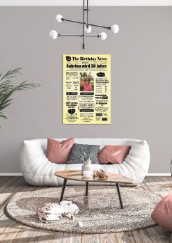 Meilensteintafel Geburtstagszeitung 20. 30. 40. 50. 60. 70. 80. Geburtstag Geschenk Zeitung Chalkboard Personalisiert Zeitmaschine 3d Mann Frau03