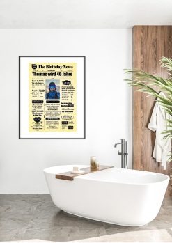 Meilensteintafel Geburtstagszeitung 20. 30. 40. 50. 60. 70. 80. Geburtstag Geschenk Zeitung Chalkboard Personalisiert Zeitmaschine 3d Mann Frau04