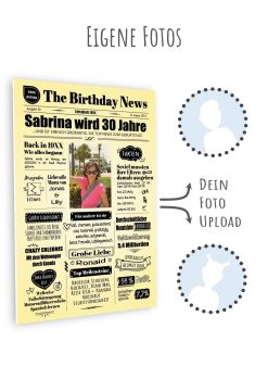 Meilensteintafel Geburtstagszeitung 20. 30. 40. 50. 60. 70. 80. Geburtstag Geschenk Zeitung Chalkboard Personalisiert Zeitmaschine 3d Mann Frau11