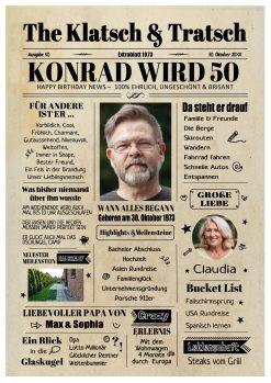 Meilensteintafel Geburtstagszeitung Geschenk 50. Geburtstag Klatsch Und Tratsch Jahrgangsposter Foto Magazin Personalisiert Mann