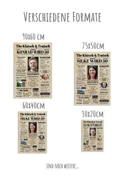 Meilensteintafel Geburtstagszeitung Geschenk 50. Geburtstag Klatsch Und Tratsch Jahrgangsposter Foto Personalisiert Frau Mann1