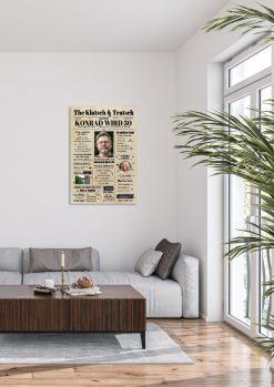 Meilensteintafel Geburtstagszeitung Geschenk 50. Geburtstag Klatsch Und Tratsch Jahrgangsposter Foto Personalisiert Mann Frau01