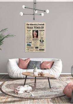 Meilensteintafel Geburtstagszeitung Geschenk 50. Geburtstag Klatsch Und Tratsch Jahrgangsposter Foto Personalisiert Mann Frau05