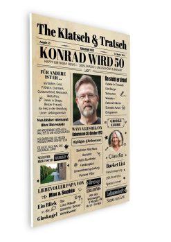 Meilensteintafel Geburtstagszeitung Geschenk 50. Geburtstag Klatsch Und Tratsch Jahrgangsposter Foto Personalisiert Mann Frau08