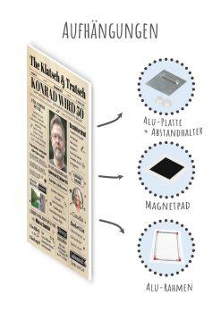 Meilensteintafel Geburtstagszeitung Geschenk 50. Geburtstag Klatsch Und Tratsch Jahrgangsposter Foto Personalisiert Mann Frau10