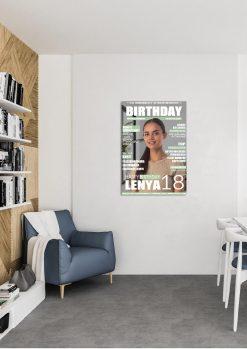 Meilensteintafel Geschenk 18. Geburtstag Magazin Zeitschrift Zeitung Frau Mann Personalisiert No. 103