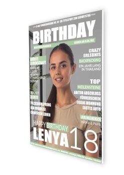 Meilensteintafel Geschenk 18. Geburtstag Magazin Zeitschrift Zeitung Frau Mann Personalisiert No. 104