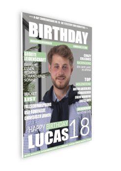 Meilensteintafel Geschenk 18. Geburtstag Magazin Zeitschrift Zeitung Frau Mann Personalisiert No. 105