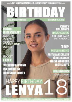 Meilensteintafel Geschenk 18. Geburtstag Magazin Zeitschrift Zeitung Frau Personalisiert No. 1