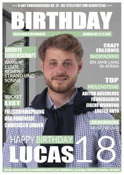 Meilensteintafel Geschenk 18. Geburtstag Magazin Zeitschrift Zeitung Mann Personalisiert No. 1