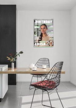 Meilensteintafel Geschenk 20. Geburtstag Magazin Zeitschrift Zeitung Frau Mann Personalisiert No. 102