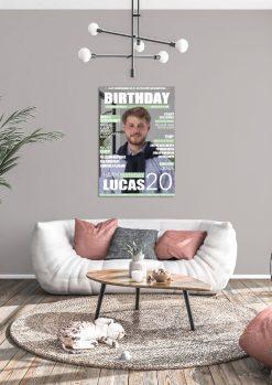 Meilensteintafel Geschenk 20. Geburtstag Magazin Zeitschrift Zeitung Frau Mann Personalisiert No. 103