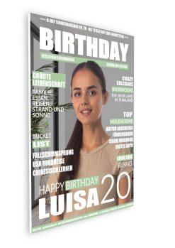Meilensteintafel Geschenk 20. Geburtstag Magazin Zeitschrift Zeitung Frau Mann Personalisiert No. 108