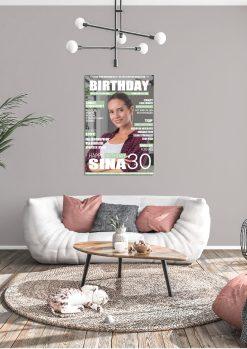 Meilensteintafel Geschenk 30. Geburtstag Magazin Zeitschrift Zeitung Frau Mann Personalisiert No. 105