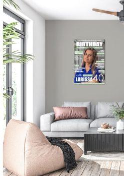 Meilensteintafel Geschenk 40. Geburtstag Magazin Zeitschrift Zeitung Frau Mann Personalisiert No. 101