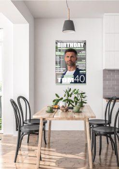 Meilensteintafel Geschenk 40. Geburtstag Magazin Zeitschrift Zeitung Frau Mann Personalisiert No. 102