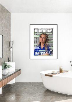Meilensteintafel Geschenk 40. Geburtstag Magazin Zeitschrift Zeitung Frau Mann Personalisiert No. 105
