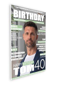 Meilensteintafel Geschenk 40. Geburtstag Magazin Zeitschrift Zeitung Frau Mann Personalisiert No. 108