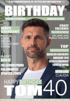 Meilensteintafel Geschenk 40. Geburtstag Magazin Zeitschrift Zeitung Mann Personalisiert No. 1