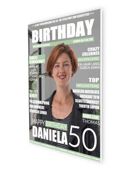 Meilensteintafel Geschenk 50. Geburtstag Magazin Zeitschrift Zeitung Frau Mann Personalisiert No. 15