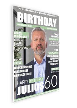 Meilensteintafel Geschenk 60. Geburtstag Magazin Zeitschrift Zeitung Mann Frau Personalisiert No. 104