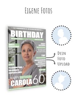 Meilensteintafel Geschenk 60. Geburtstag Magazin Zeitschrift Zeitung Mann Frau Personalisiert No. 107