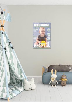 Meilensteintafel Geschenk Baby Kind 1. 2. 3. Geburtstag Magazin Zeitschrift Zeitung No. 1 Junge Mädchen Personalisiert01