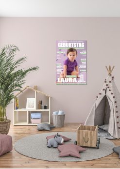 Meilensteintafel Geschenk Baby Kind 1. 2. 3. Geburtstag Magazin Zeitschrift Zeitung No. 1 Junge Mädchen Personalisiert02
