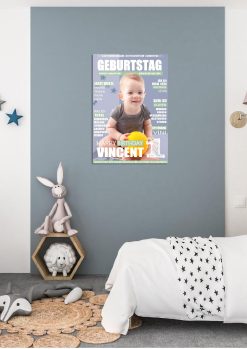 Meilensteintafel Geschenk Baby Kind 1. 2. 3. Geburtstag Magazin Zeitschrift Zeitung No. 1 Junge Mädchen Personalisiert03