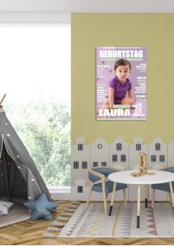 Meilensteintafel Geschenk Baby Kind 1. 2. 3. Geburtstag Magazin Zeitschrift Zeitung No. 1 Junge Mädchen Personalisiert04