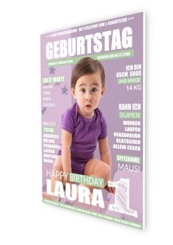 Meilensteintafel Geschenk Baby Kind 1. 2. 3. Geburtstag Magazin Zeitschrift Zeitung No. 1 Junge Mädchen Personalisiert06