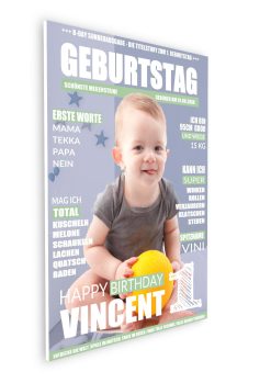 Meilensteintafel Geschenk Baby Kind 1. 2. 3. Geburtstag Magazin Zeitschrift Zeitung No. 1 Junge Mädchen Personalisiert07