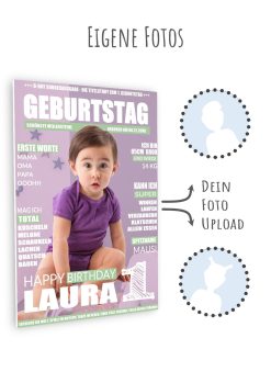 Meilensteintafel Geschenk Baby Kind 1. 2. 3. Geburtstag Magazin Zeitschrift Zeitung No. 1 Junge Mädchen Personalisiert10