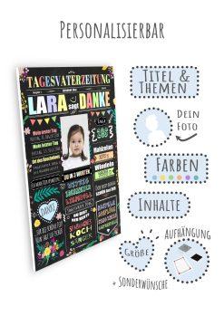 Meilensteintafel Geschenk Tagesmutter Abschied Personalisiert Tagesvater Chalkboard Danke 11