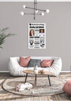 Meilensteintafel Hochzeitszeitung Personalisiert Geschenk Hochzeit Magazin Brautpaar1