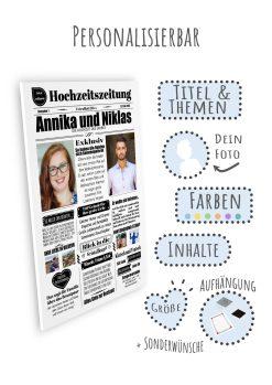 Meilensteintafel Hochzeitszeitung Personalisiert Geschenk Hochzeit Magazin Brautpaar7