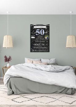Meilensteintafel Chalkboard Geschenk 50. Hochzeitstag Goldene Hochzeit Personalisiert 1zigartig 104