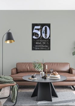 Meilensteintafel Chalkboard Geschenk 50. Hochzeitstag Goldene Hochzeit Personalisiert Retro Classic 101
