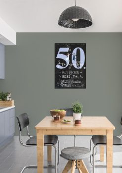 Meilensteintafel Chalkboard Geschenk 50. Hochzeitstag Goldene Hochzeit Personalisiert Retro Classic 102