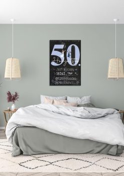 Meilensteintafel Chalkboard Geschenk 50. Hochzeitstag Goldene Hochzeit Personalisiert Retro Classic 104