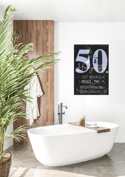 Meilensteintafel Chalkboard Geschenk 50. Hochzeitstag Goldene Hochzeit Personalisiert Retro Classic 105