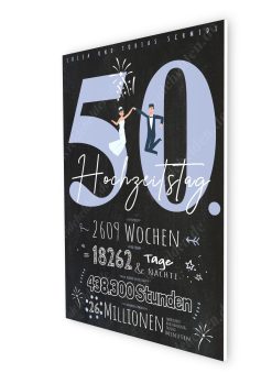 Meilensteintafel Chalkboard Geschenk 50. Hochzeitstag Goldene Hochzeit Personalisiert Retro Classic 107